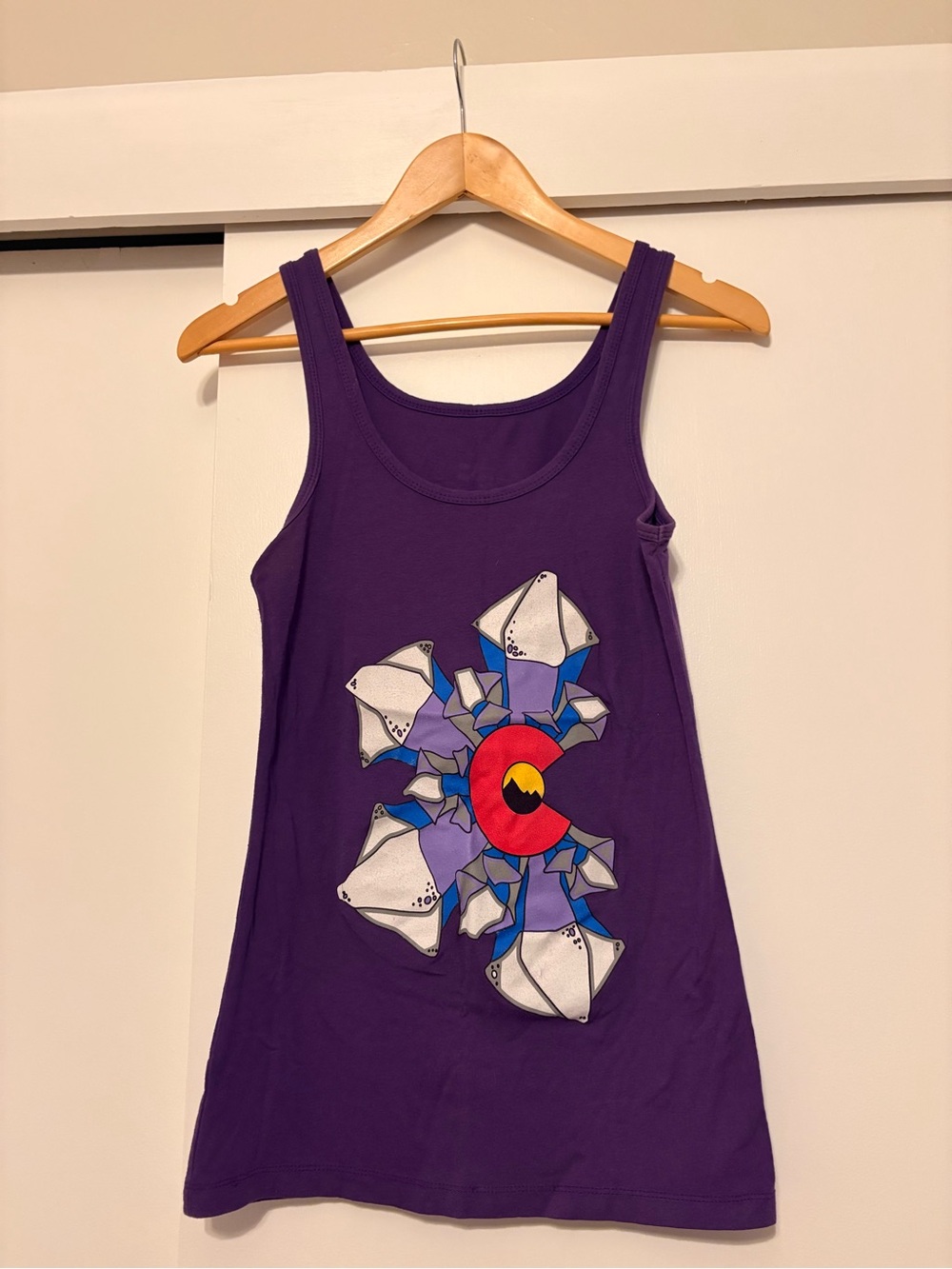 Purple Graphic Tank Top with Colorado Emblem
